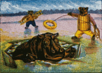 Hippopotamus being rescued