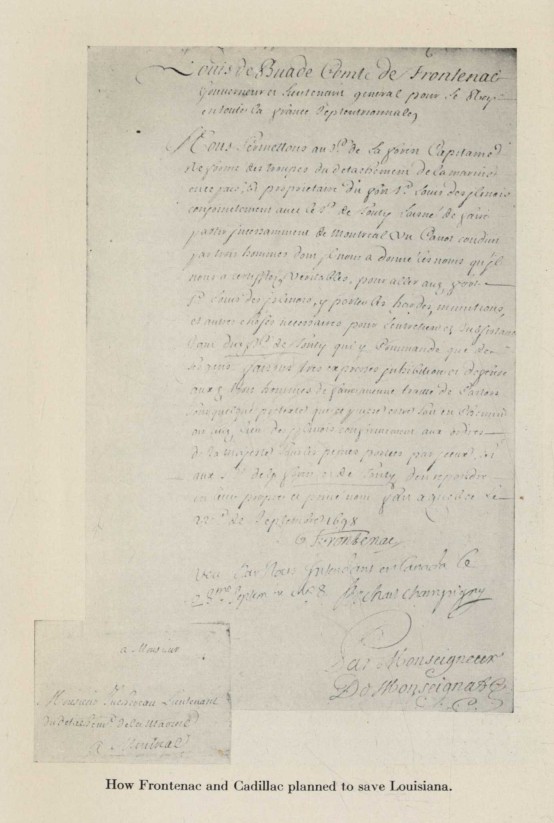 How Frontenac and Cadillac planned to save Louisiana.