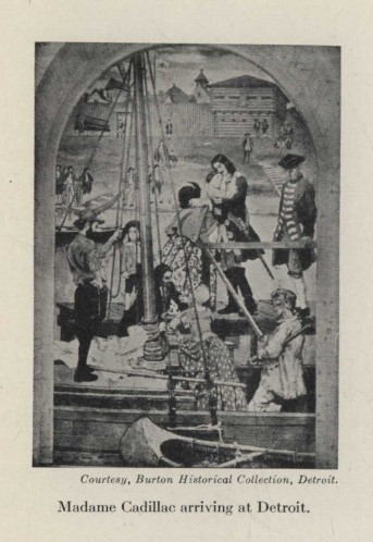 Madame Cadillac arriving at Detroit.