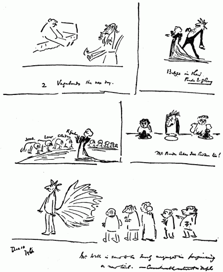 Hand-written note with drawings.