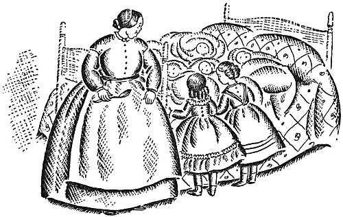 IN ROWS ON GRANDMA'S BED